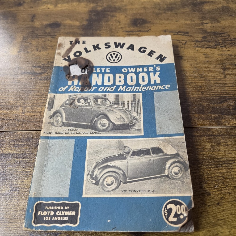 Vintage 1957 VW Volkswagen Repair Handbook Manual - Floyd Clymer Hank Elfrink